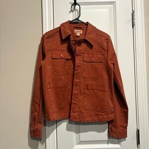 Goodthreads Women's Relaxed Chino Chore Jacket in Burnt Orange